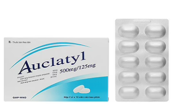 Thuốc Auclatyl 500mg/125mg Tipharco điều trị nhiễm khuẩn (2 vỉ x 10 viên)
