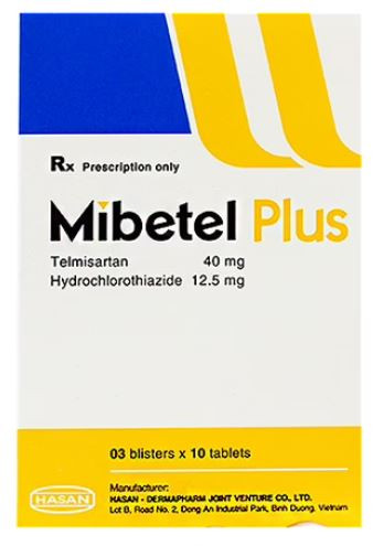 Viên nén Mibetel Plus Hasan điều trị tăng huyết áp vô căn (3 vỉ x 10 viên)