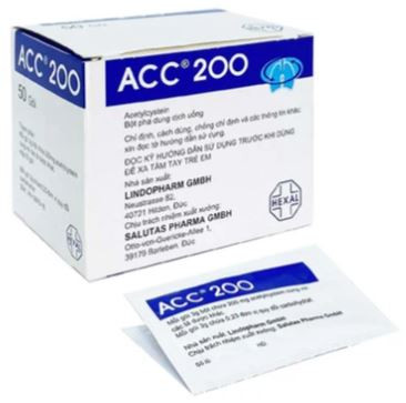 Bột pha dung dịch uống ACC 200 Lindo tiêu nhầy trong bệnh phế quản-phổi cấp và mãn tính (50 gói)