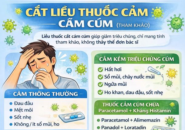 Liều thuốc cảm thông thường (tham khảo)
